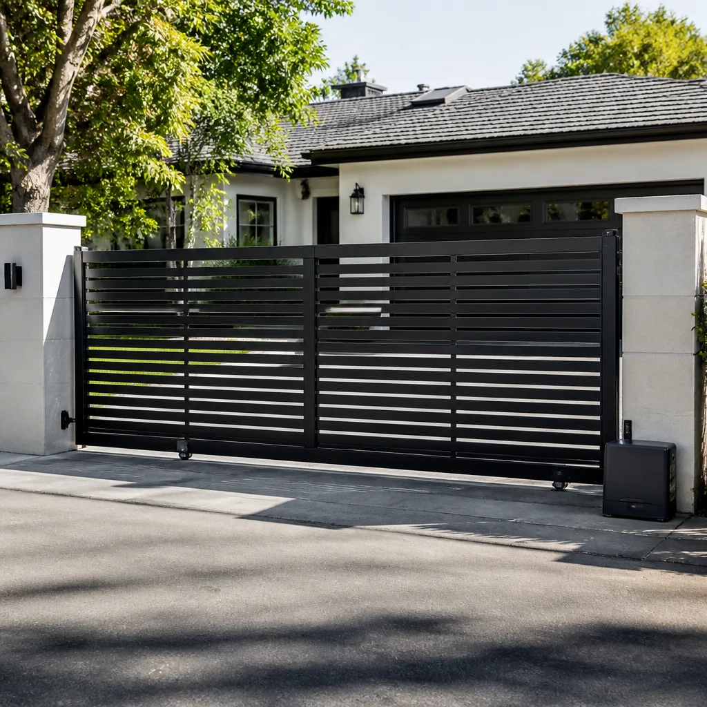 Sliding driveway gates
