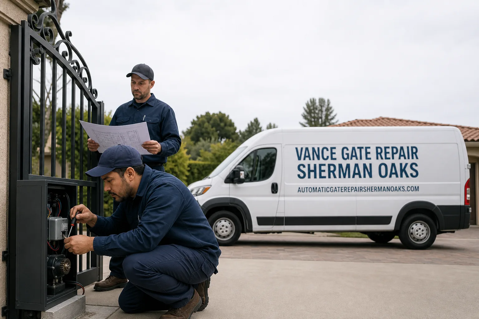 Vance Gate Repair Sherman Oaks gate repair service vehicle and crew in Sherman Oaks, CA